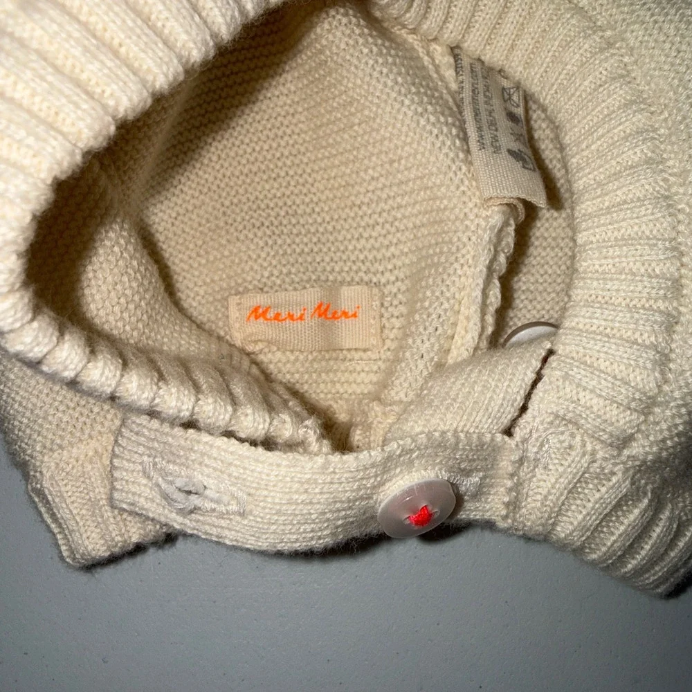Meri Meri Kids Knit Bunny Bonnet Hat Lot of 2 Cream floppy  Ears photoshoot